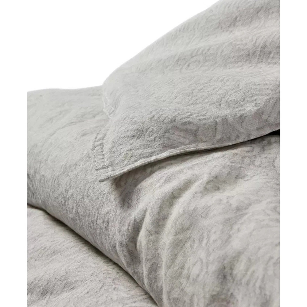 Ralph Lauren Emilia Grey Tonal Medallion Cotton/Linen Duvet Cover Set QUEEN $360 - Picture 3 of 11